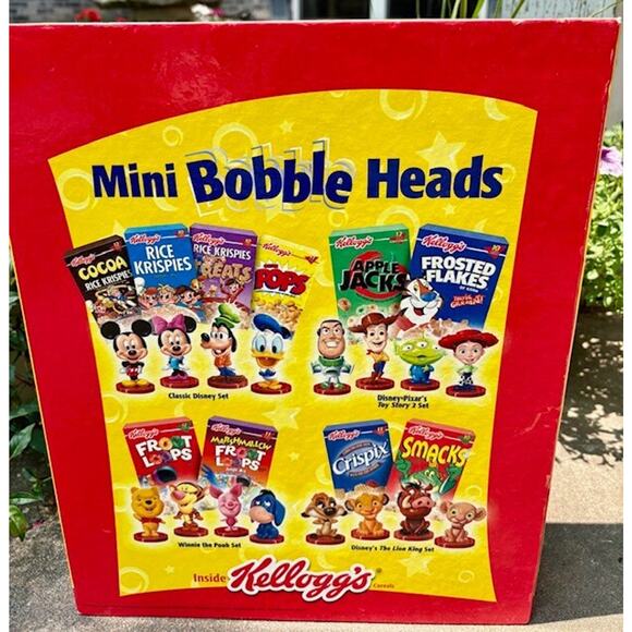 2003 Kelloggs Disney Mini Bobble Heads Collection Set of 16 Sealed and Unopened
